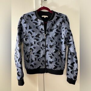 Willow & Clay Blue Embroidered Jacket Size XS